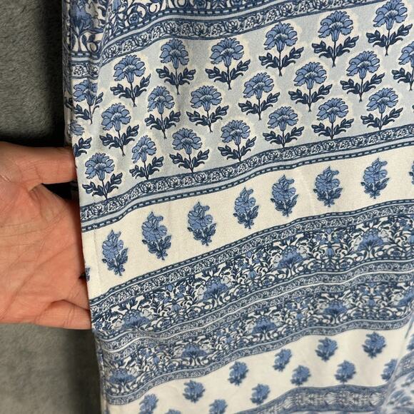 J Jill Dress Womens Small Blue Floral Pockets Stretch Comfort Beach Boho Preppy - Picture 4 of 13